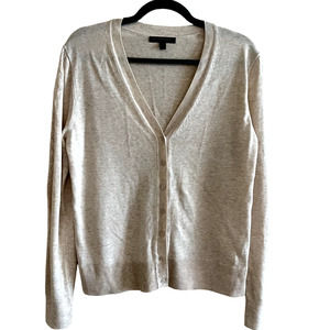 Banana Republic Cardigan Sweater Button Down Beige Solid Womens Size Medium